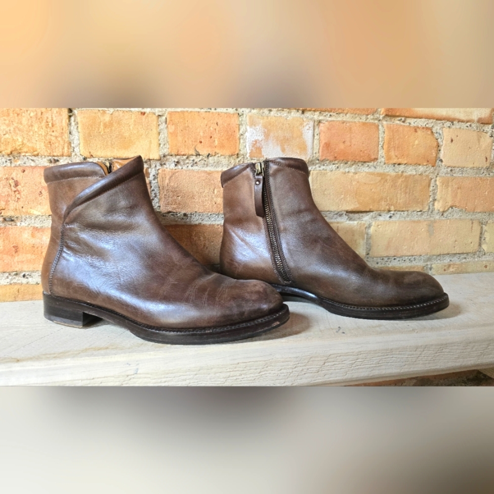 Antonio Maurizi Brown Leather Booties 39